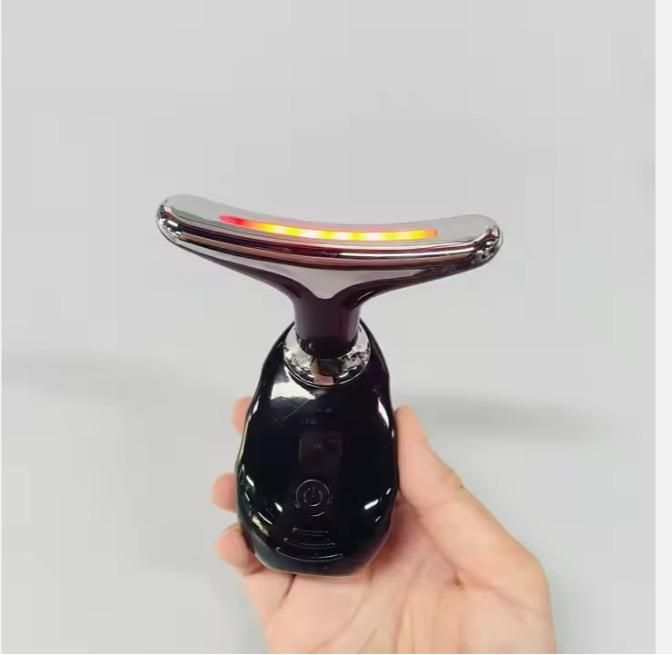 Auktronics Wrinkle Remover Face Massager Slimming and Uplift Wand - Eye, Face, Neck Massage Roller, Double Chin Reducer, Skin Tightening Facial Toning for Smooth Glowing Skin (7 in 1 LED, Multicolor)