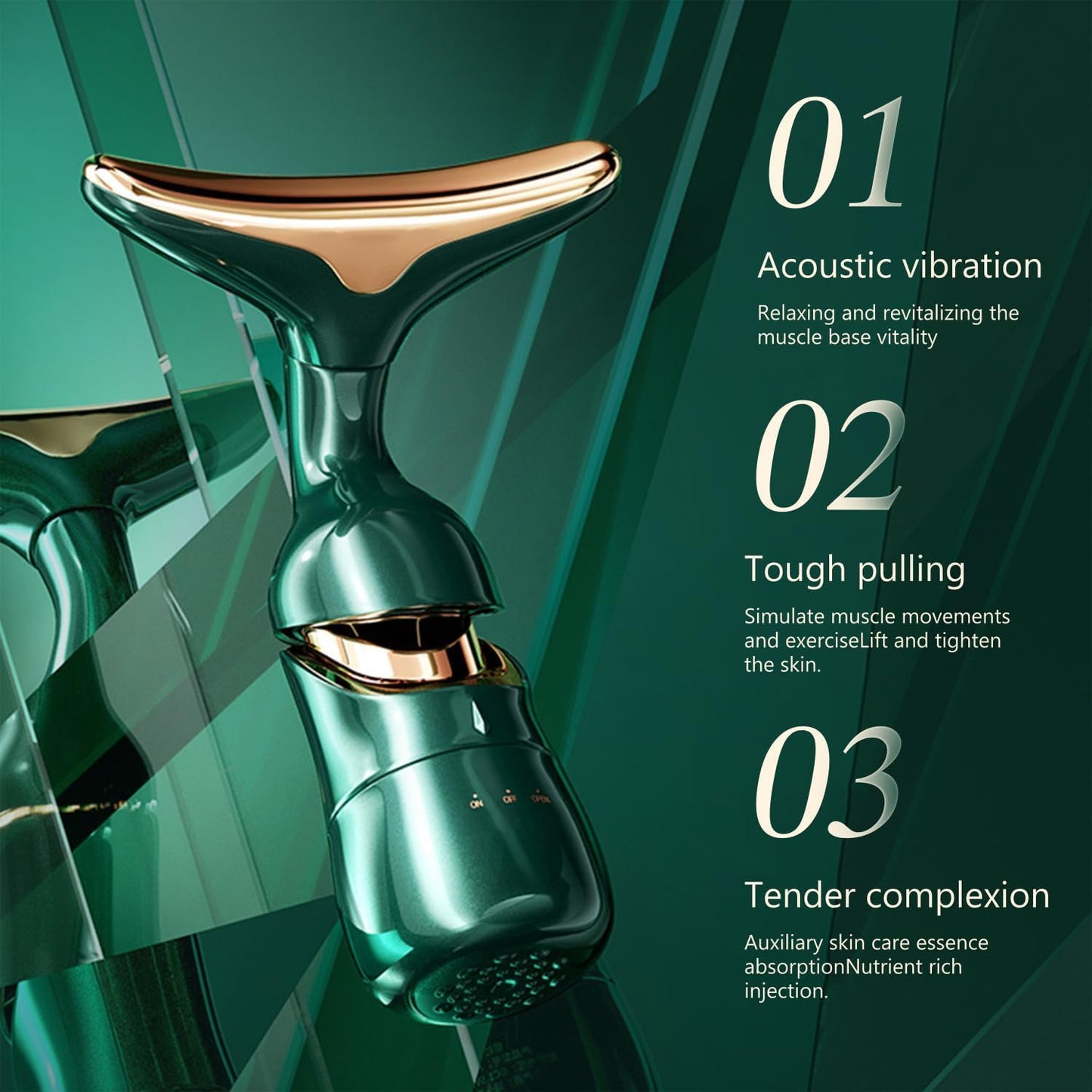 AUKTRONICS Face & Neck Massager, Face Uplifting & Face Slimming Wand For Neck, Jawline & Eyes, Wrinkle Removing device, Battery Operated, face massager for glowing skin