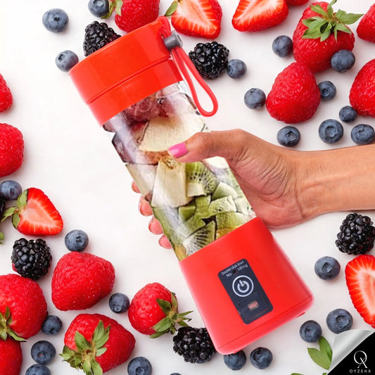 Auktronics Portable Juicer Mixer Blender For Smoothies & Juices, Rechargeable 6 Blades Mini Bottle Juicer Blender Smoothie Shaker, Electric Travel Juice Maker Fruits Juice Grinder (Multicolor) (J3)